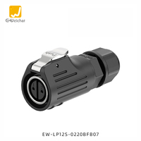 Connecteur d'alimentation industriel IP67 2-8 broches LP12 M12, installation inversée, étanche, connecteur aviation 120V/125V 5A/3A