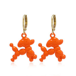 2025 nuevos pendientes de aro Huggie dorados de diseño creativo para mujeres niñas lindo perro de dibujos animados 3D cachorro pendientes de gota de moda para fiestas - Product Image 6