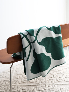 Manta de punto de lana Sherpa ligera, edredón de cama/sofá de tamaño personalizado de alta calidad en estilo liso a cuadros de Color sólido - Product Image 6