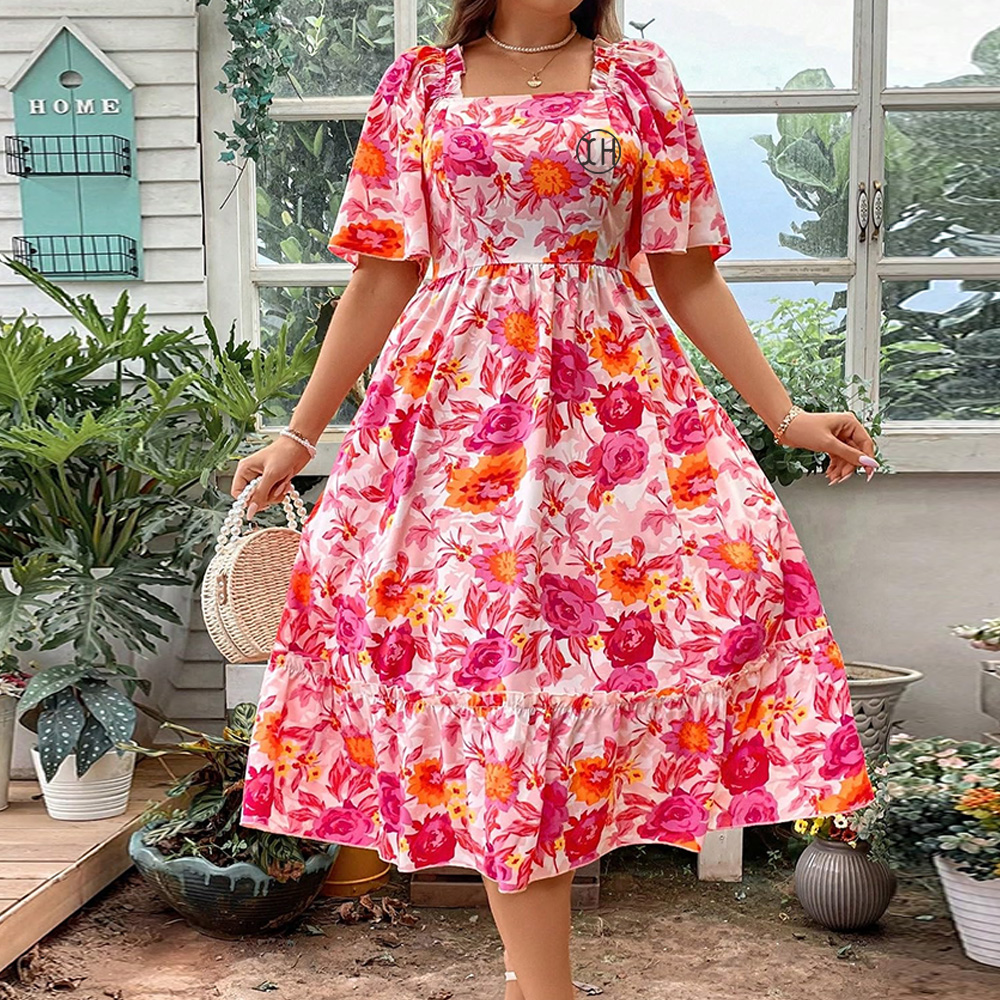 Shop Our Customize Ladies Plus Size Floral Dress Collection
