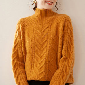 Jxwatcher Vente en gros de manteaux en cachemire pur tricotés chauds et épais pour femmes, logo personnalisé, mode d'hiver, femmes, 100% cachemire, pull <span class=keywords><strong>moche</strong></span> - Product Image 4