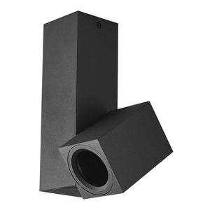 Foco negro ajustable 1xgu10, dimensiones 20x12,4x6 cm, rotación de 360°, ideal para iluminación decorativa y funcional. - Product Image 1