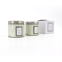 Conteneur en verre de luxe de 8 oz avec logo personnalisé, blanc, givré, vide, pour bougies parfumées, avec couvercle en métal et emballage en boîte