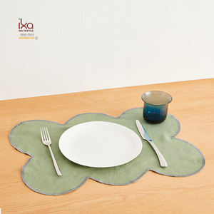 Tùy Chỉnh Màu Hồng Linen Placemats Với Đám Mây Vỏ Sò Cạnh Tái Sử Dụng Ngoài Trời Ăn Uống Bảng Bìa Cho Đám Cưới Nhà Tiệc - Product Image 3