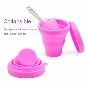 <span class=keywords><strong>Copa</strong></span> <span class=keywords><strong>Menstrual</strong></span> Reutilizable Rosa Durazno Libre de BPA con Estuche Esterilizador - Product Image 4