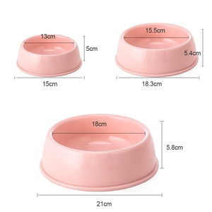 도매 고양이와 개 음식 그릇 식기 멀티 캔디 색상 단일 플라스틱 개 작은 둥근 그릇 - Product Image 2