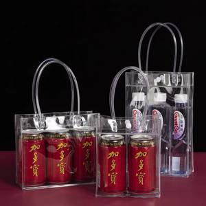 Bolsa de compras de <span class=keywords><strong>PVC</strong></span> PP, bolsas de plástico transparentes con asas para embalaje de regalo cosmético de vino - Product Image 5