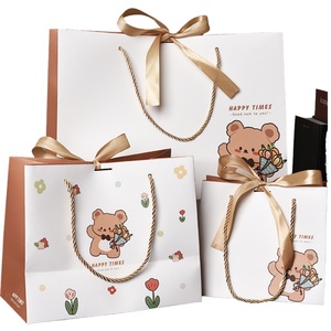 Tote Paper Bag for Packaging <b>Gifts</b> Wholesale Luxurious <b>Gift</b> Bag with Ribbon Handles Gold Foil <b>Small</b> <b>Gift</b> Shopping Bags with logo - Product Image 1
