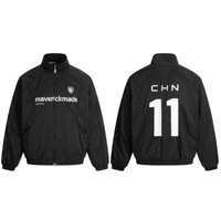 Veste coupe-vent à col montant pour homme 11KN, fermeture éclair, veste de survêtement noire, impression personnalisée, numéro, streetwear, vente en gros