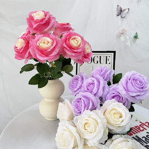 Ramo de Rosas de Seda Anna Rose de 7 Cabezas para Decoración del Hogar, Accesorios para Bodas, Flores Artificiales - Product Image 3
