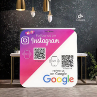 Expositor de Mesa Personalizado de Acrílico con NFC, Resistente al Agua, con Código QR para Reseñas de Google, Menú de Restaurante