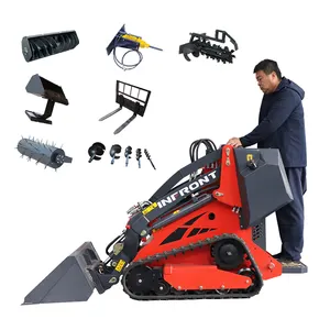 Chinese Cheap Mini Skidsteer Loader Diesel CE EURO5 Epa Engine Wheel Crawler Mini Track Skid Steer Loader With Attachments Track