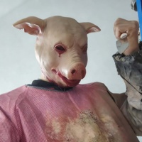 Masque intégral en latex de cochon zombie sanglant, effrayant, pour Halloween, cosplay, maison hantée, fête costumée, festival, tendance