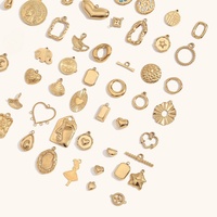 Accessoires en acier inoxydable Plaqué or Animal plante Coeur Forme géométrique émail pendentif à breloque Diy colliers bracelet matériel