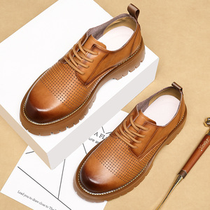 Chaussures en cuir pour hommes, plateforme, pour le bureau, formelles, <span class=keywords><strong>mariage</strong></span>, élégantes, imperméables, respirantes, semelle en caoutchouc - Product Image 3