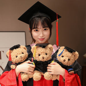 Ours en peluche brodé avec logo personnalisé, mini écharpe d'uniforme de fin d'études, peluche en peluche à offrir aux enfants - Product Image 3