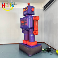 Robot gonflable géant avec éclairage LED, mascotte mécanique rétro science-fiction pour la décoration d'événements