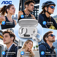 Écouteurs sans fil AOC OEM à oreille ouverte Bluetooth 6.0 avec crochet d'oreille, longue autonomie, son stéréo, fournisseur d'écouteurs personnalisés
