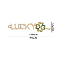 Breloque en laiton plaqué or YML avec micro-incrustations de zircon, lettres texte PAIX, BONHEUR, MAMAN, AMOUR, accessoires DIY pour bracelet et collier