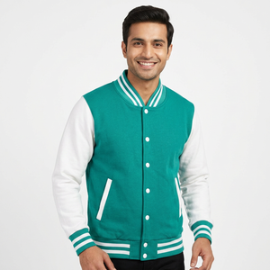 Chaqueta universitaria personalizada con logotipo bordado, estilo bomber, para hombre, tipo Letterman, para béisbol. - Product Image 1