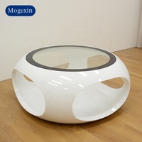 Créativité de luxe moderne simple et légère table basse blanche salon table basse claire table basse ronde de luxe