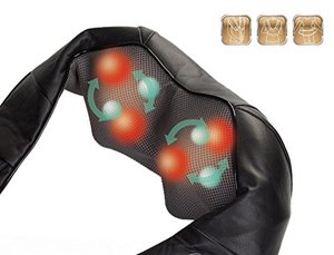 Pemijat Punggung Shiatsu, Pemijat Bahu Elektrik dengan Panas, Bantal Pijat untuk Leher, Punggung, Bahu - Product Image 2