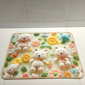 Pet <b>Mats</b> And Pads Rectangle Polyester Fiber Non Slip Absorbent Machine Washable For <b>Cats</b> Dogs Rabbits Hamsters - Product Image 1