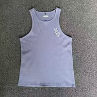 Nouveau design, débardeur sans manches en coton 100% à col rond gaufré, respirant, pour l'été, sport, avec logo personnalisé, en tricot