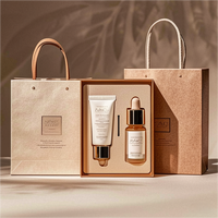Boîte cadeau cosmétique de luxe portable, grand format, en carton, avec couvercle en papier, logo personnalisé, imperméable, avec sac, avec gaufrage