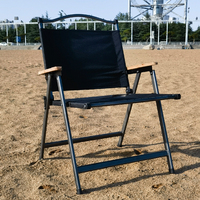 Chaise portable pliable en acier au carbone, design bois, tissu Oxford, robuste, pour glamping, patio, jardin, pique-nique, camping, plage