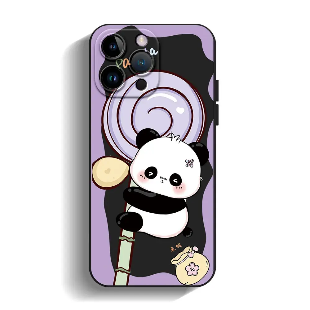 Telefoon Hoesje Voor Iphone 15 14 13 12 11 Pro Max Xr Xs X 5 6 7 8 Plus Se 2020 Zachte Siliconen Tpu Schokbestendige Achterkant Cartoon Panda