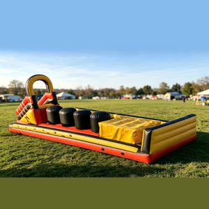 Parcours d'obstacles gonflable géant commercial d'extérieur avec toboggan, jeu de défi gonflable pour location de fête et de carnaval - Product Image 3