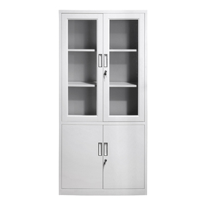 Mueble de Oficina con Puertas Múltiples, Armario de Almacenamiento de Metal de 5 Niveles, Archivador de Vidrio, Exhibición de Acero - Product Image 5