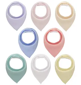 Solid Color 10 Pack Soft Baby Teething Bibs Baby Bandana Drool Bibs For Boys And Girls With Organic Cotton And Polyester