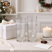 Verre Highball Martelé Style Japonais Personnalisé en Usine, Tasse à Boire Transparente Effet Vague d'Eau pour Cocktails, Café Glacé et Bar