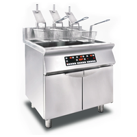 Friteuse à induction électrique commerciale pour frites, automatique, sans fumée, à bain d'huile ouvert, pour restaurants et hôtels