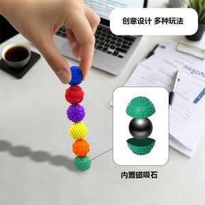Balle sensorielle magnétique en silicone anti-stress, silencieuse et texturée, pour TDAH - Product Image 2
