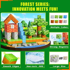 Set di <span class=keywords><strong>blocchi</strong></span> di costruzione magnetici stelo giocattoli da costruzione sensoriali per bambini gioco creativo cubo di plastica mattonelle magnetiche - Product Image 6