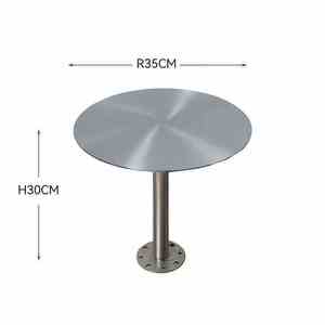 Mesa de centro redonda pequeña de acero inoxidable de estilo moderno para exteriores para cafeterías, librerías, bibliotecas y estudios - Product Image 1