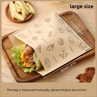 Pochette enduite de cire de qualité alimentaire imprimée sur mesure Emballage en papier kraft sulfurisé pour sandwich, biscuit, boulangerie, frites