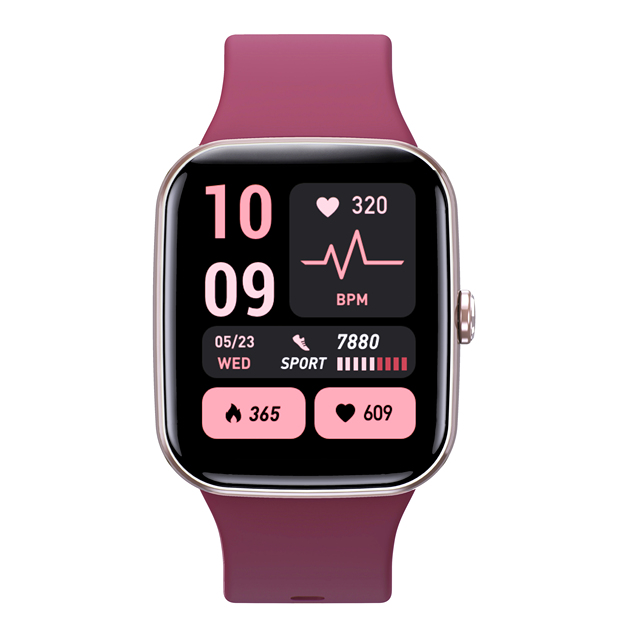 1.96'' Elegant Waterproof Sports Watch Heart Rate SpO2 Blood Pressure Trcker Smartwatch