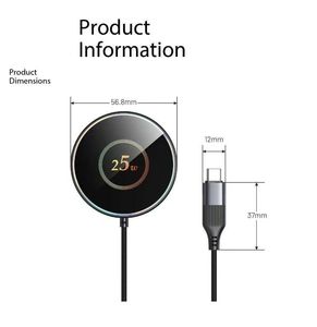 Leyi Type-C Low Temperature Fast Safe Charging Wireless <strong>Charger</strong> for <strong>iPhone</strong> 15 17 16 Pro Max Android Devices 1.2m <strong>Long</strong> Cable 25W - Product Image 4