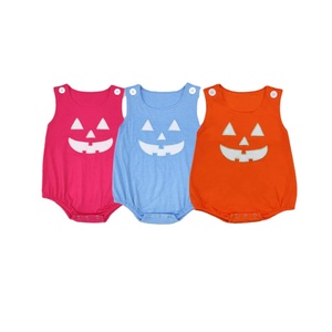 En Stock bambin garçons et filles automne trois citrouilles broderie tenues assorties enfants mignon Halloween smocké vêtements - Product Image 5