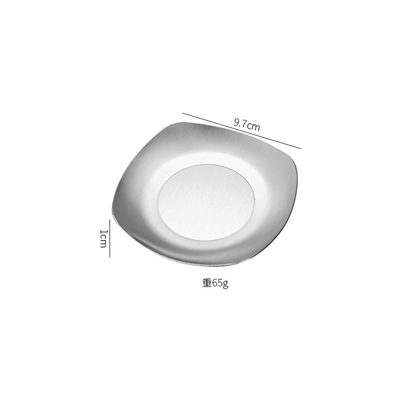 Plato cuadrado de 9,5 cm (Plata)