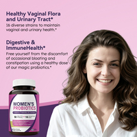 Complément Probiotique Femme en Gros à Haute Concentration de CFU – Capsules Probiotiques Quotidiennes pour l'Hygiène Intime Féminine et le Maintien de la Santé Vaginale