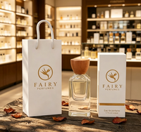 Flacon de parfum rechargeable en verre carré avec logo personnalisé et vaporisateur 30ml/50ml/100ml avec boîte et sac