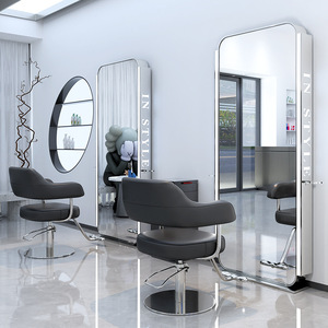 Miroir de coiffure éclairé avec cadre doré de luxe, miroir de salon double face <span class=keywords><strong>à</strong></span> LED avec verre anti-explosion - Product Image 6
