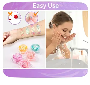 Khy Hoge Kwaliteit Groothandel Cosmetische Schoonheid Oogschaduw Kleuren Shimmer Voor Gezicht Haar Nagels Body Festival Glitter Gel Make-Up Set Kit