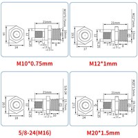 Connecteur femelle étanche IP67, adaptateur de traversée fileté M10/M12/M16/M20 pour boîtier extérieur de pont AP, câble d'extension RF