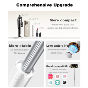 Mini Perche à <span class=keywords><strong>Selfie</strong></span> Pliable Portable en Plastique avec Télécommande Sans Fil, Stabilisateur Compact de Poche pour <span class=keywords><strong>iPhone</strong></span> - Product Image 4